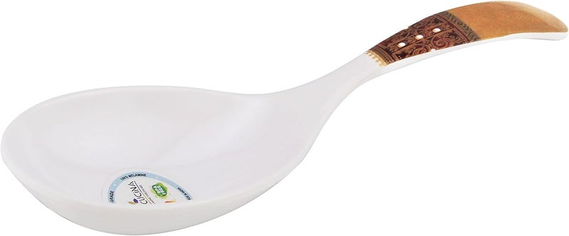 Moda Cucina Melamine Round Serving Spoon Ethinic Red 25Cm Esma Approved